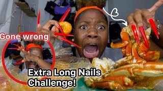 Eating a Seafood boil with Extra long Nails |Mukbang