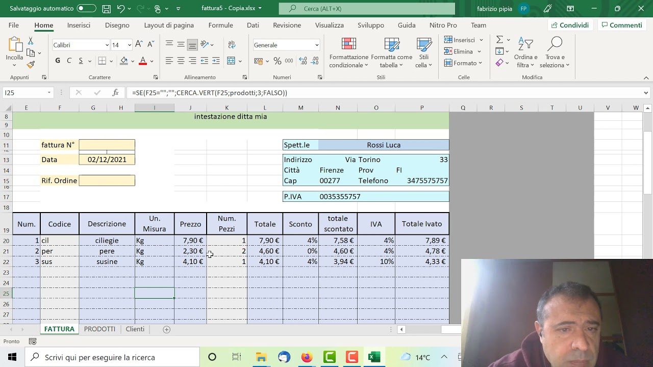 Excel: fattura (parte 6): incremento automatico del numero fattura, cancellare la fattura, macro vba