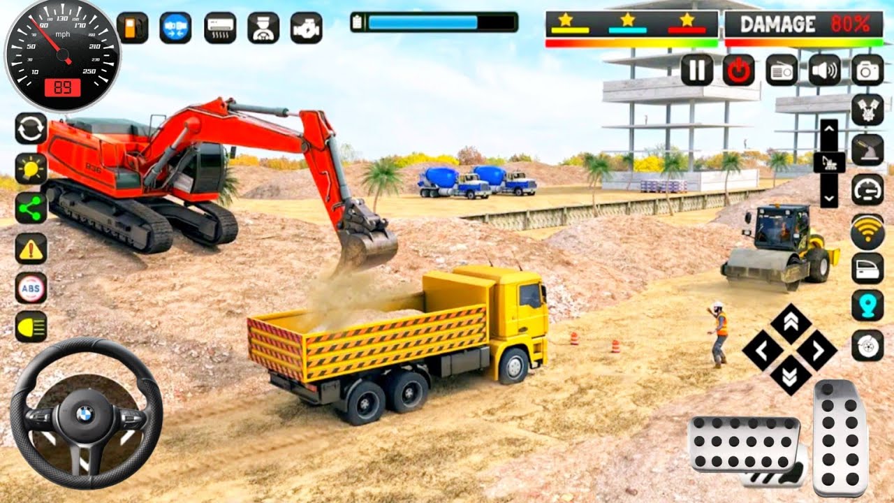 403 excavator games - construction simulator road clean stone cutting game 