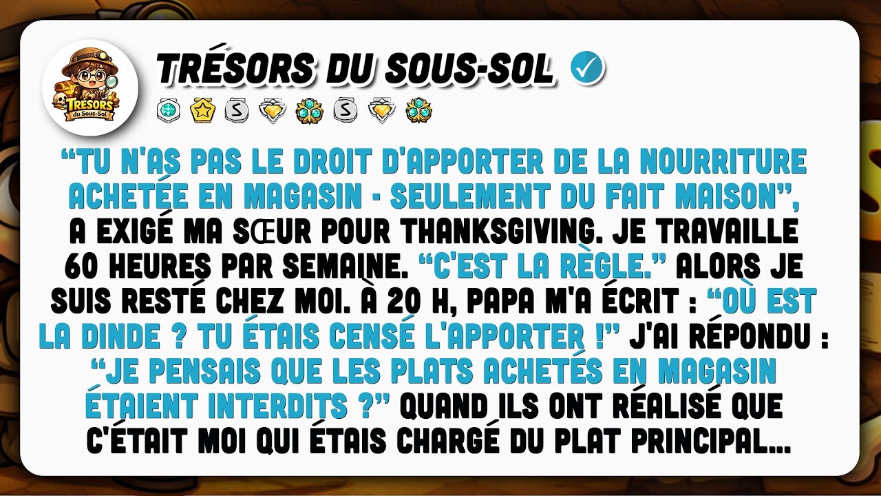 Pour Thanksgiving, Ma Sœur M'interdit Les Plats Achetés : Tout Doit Être Fait Maison.