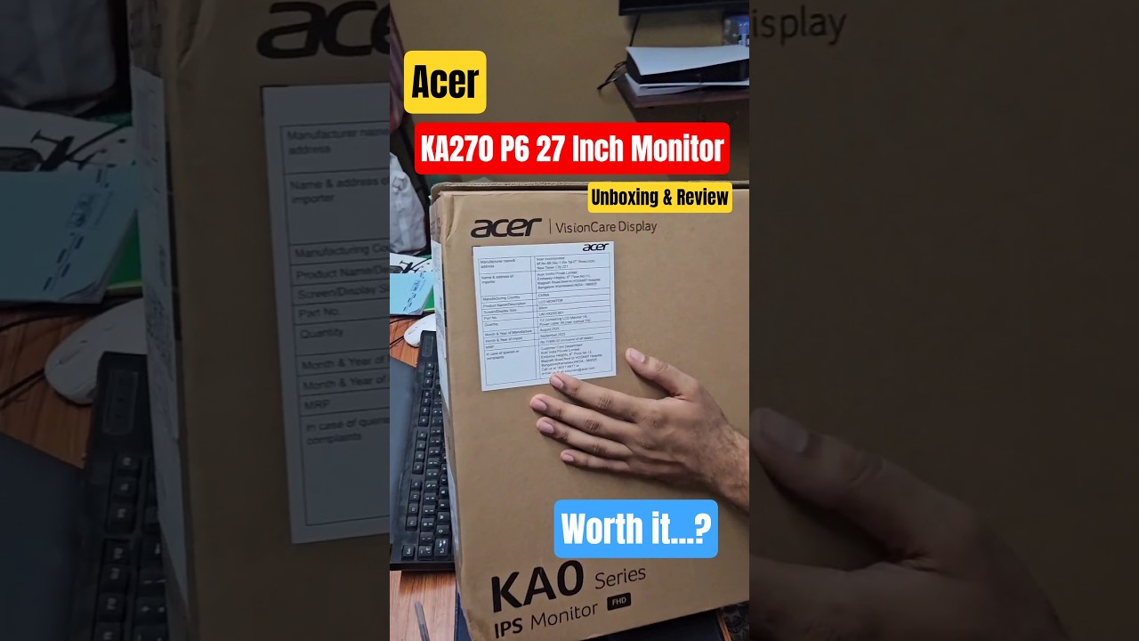 Best Budget Gaming Monitor ..? | Acer KA270 P6 27 Inch Monitor | Unboxing & Review | Cool9Adi 
