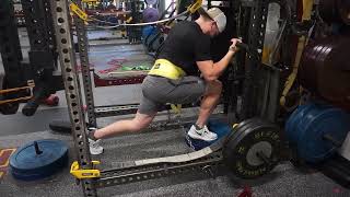 Deep Belt Squat Isometric Overcoming Front Foot Elevated