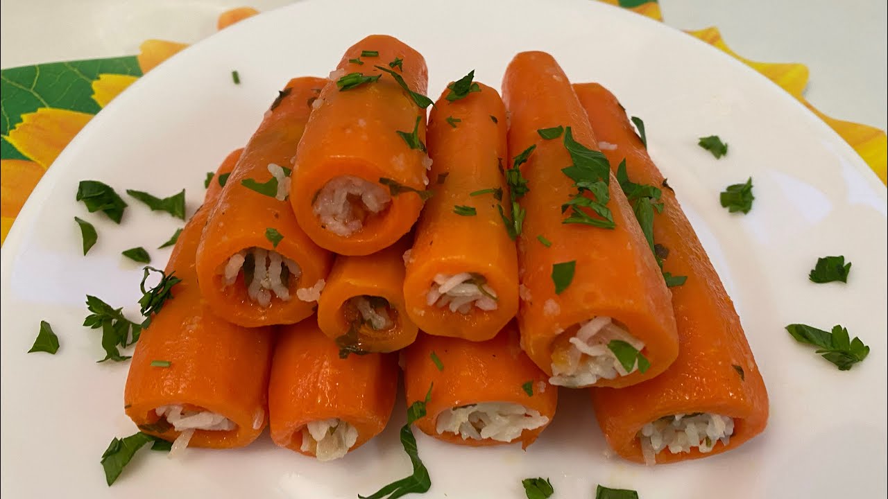 طريقة عمل محشي الجزر - Stuffed Carrots