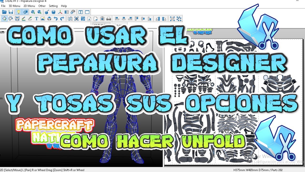 Como Usar El Pepakura Designer /Como Hacer Unfold /Todas Las Opciones del Pepakura