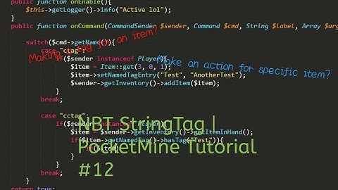 Item Tag Tutorial | PocketMine Tutorial #12