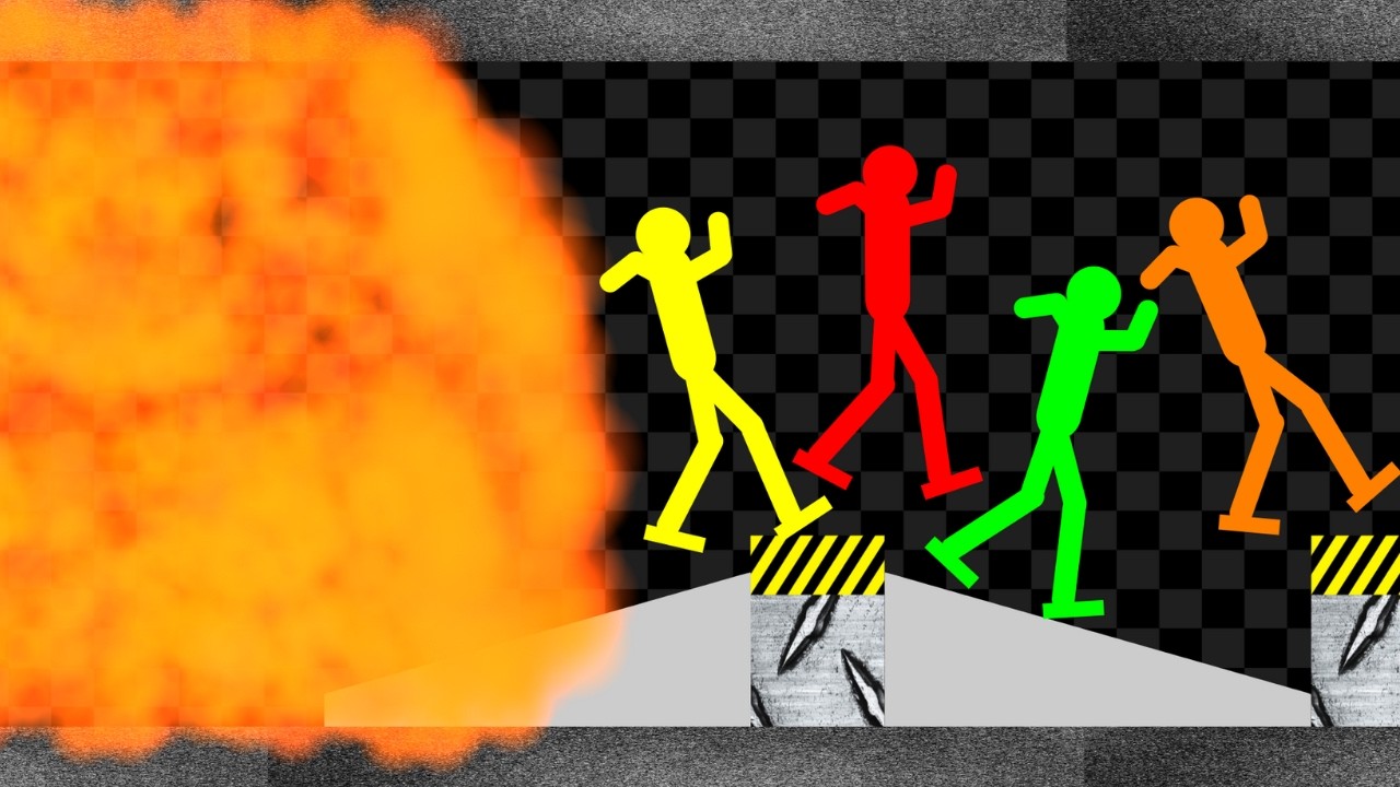 Survival Stickman Race - Run From Big Fire