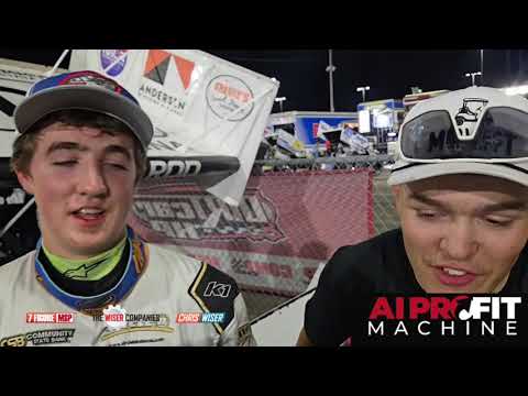Clayton Vanderploeg and cousin Jack Anderson after his first career Knoxville Pro Sprint win