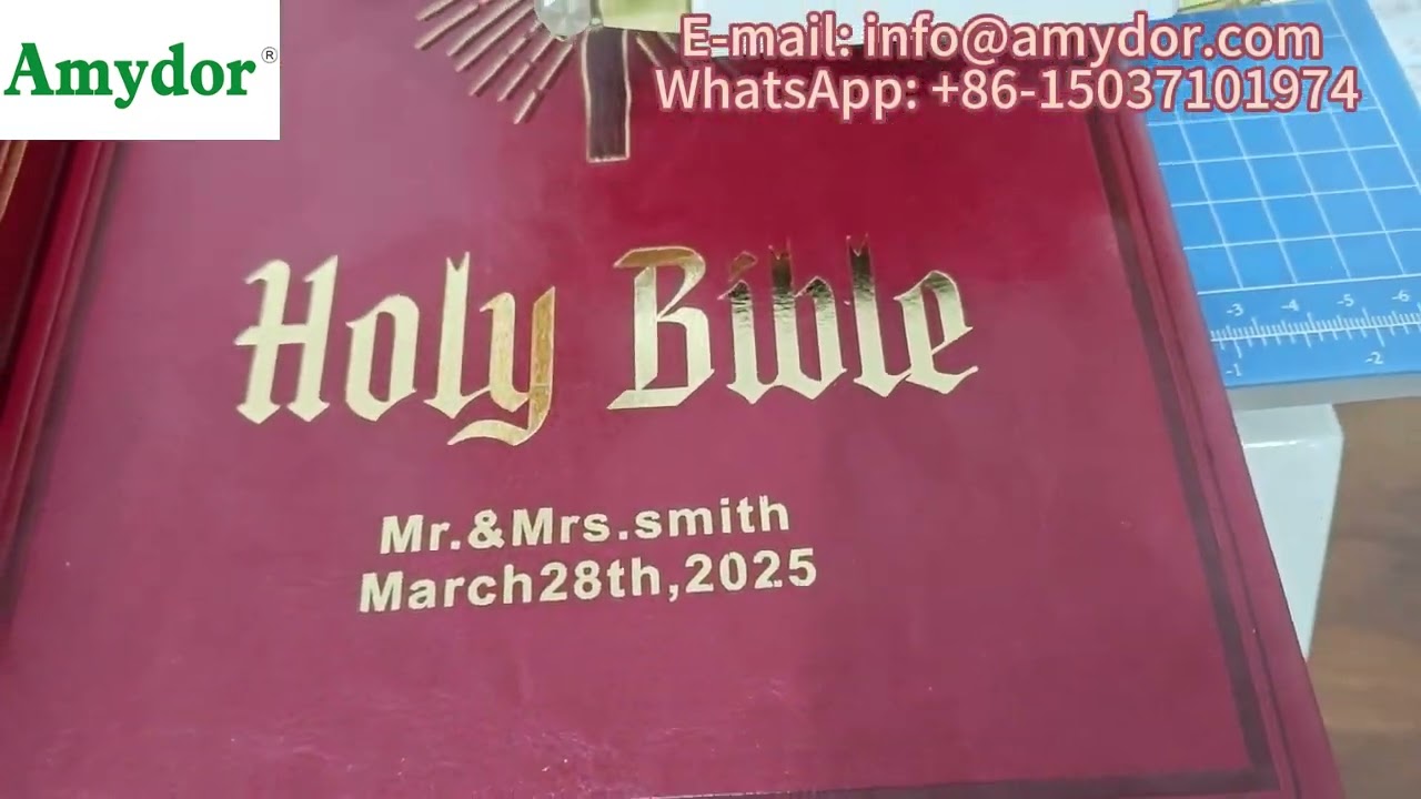 Factory Sale Good Printing Effect Bible Book Cover Hard Cover Greeting Card Digital Hot Foil Printer