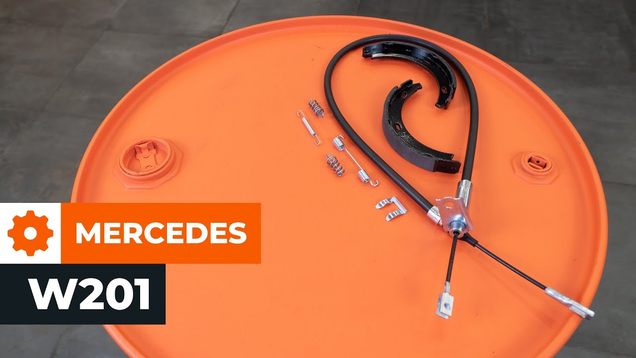 How to change handbrake shoe and parking brake cable on MERCEDES W201