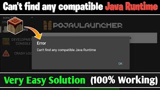 How to fix can't find any compatible Java Runtime in Pojav Launcher (Any Version)