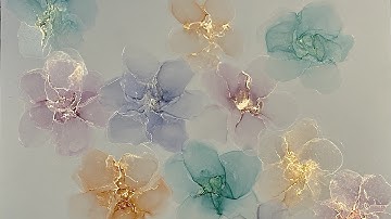 [72] Alcohol Ink Tutorial - Simple Flowers - Part 1