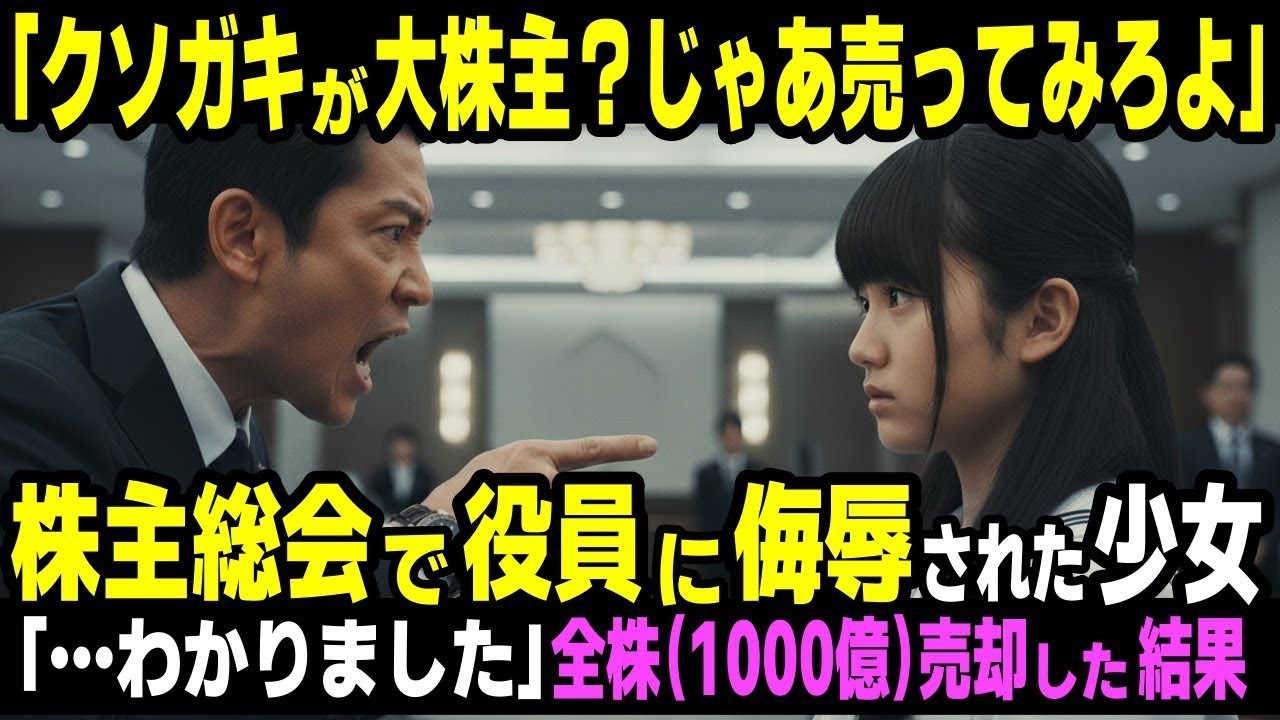 「クソガキが大株主？じゃあ売ってみろよ」セーラー服で株主総会に来た15歳少女が追い返したエリート役員→「…わかりました」お望み通り全株（1000億）売却した結果…