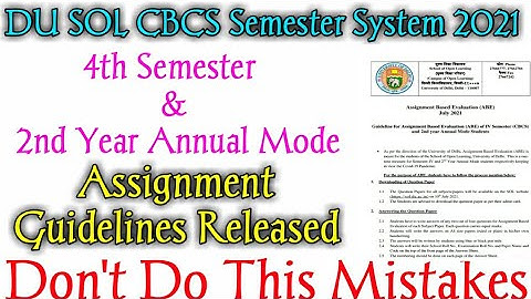 SOL Assignment Guideline Released 2021! SOL 4th Semester Assignment Guideline Released! Topperstudy