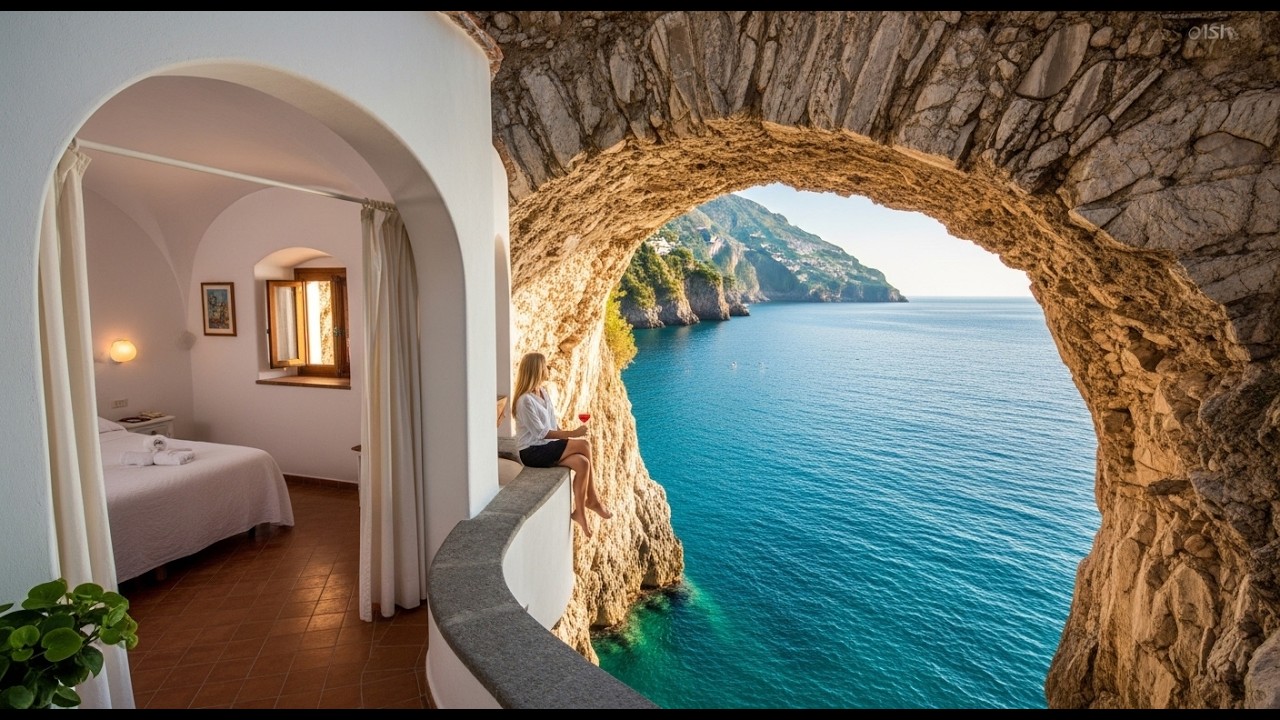 Giant Rock Transformed Into a Hidden Waterfall Villa with a Stunning Underwater Room (ASMR)