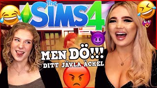 SPELAR SIMS 4 FÖR FÖRSTA GÅNGEN MED ELVIRA😈 BARA KAOS!!!😡😂