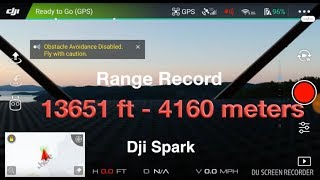 Dji Spark Range World  Record - Emergency Landing !!