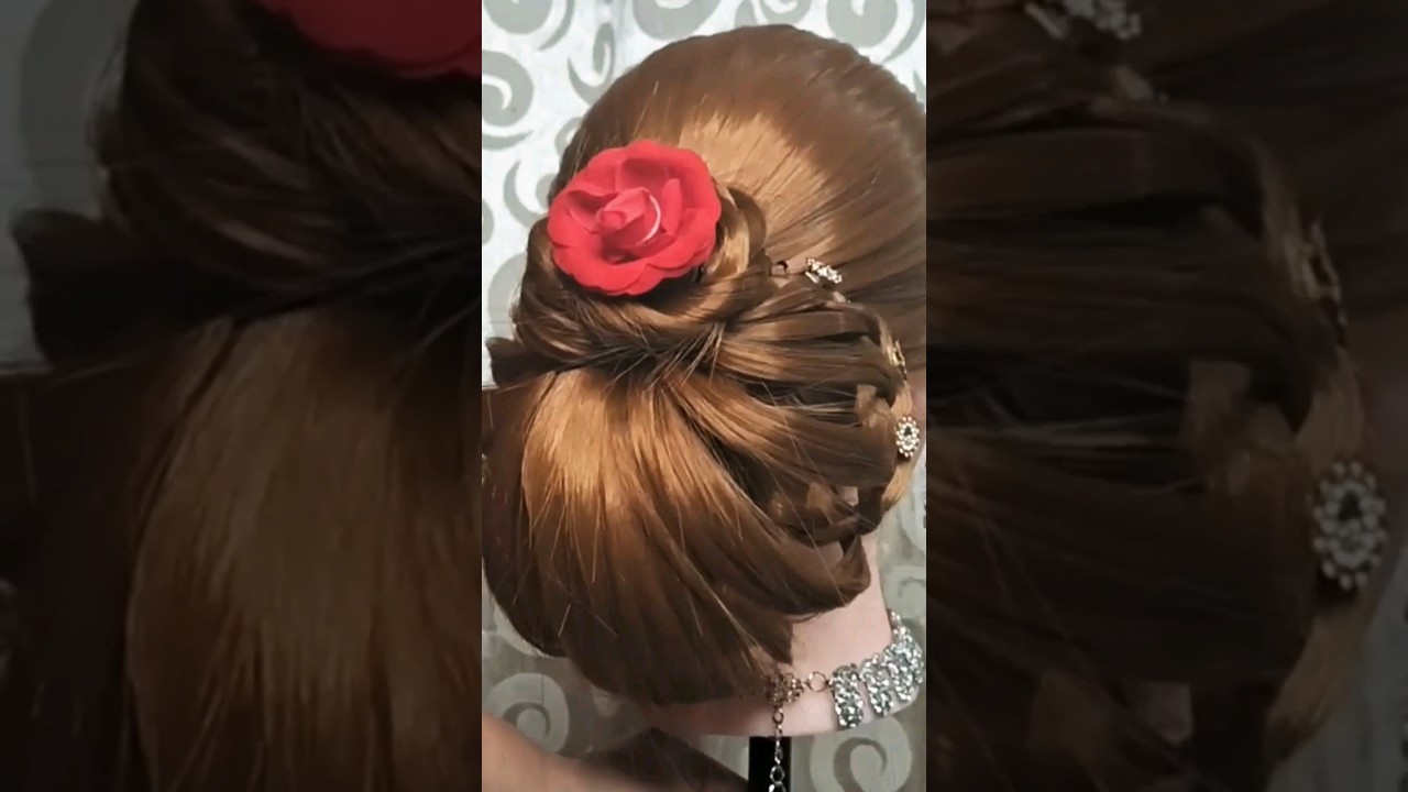 Net Juda Hair Style 2018 | Bun Hairstyle on Saree | Charm Glow and Beauty -  YouTube | Bun hairstyles, Party hairstyles, Hair styles