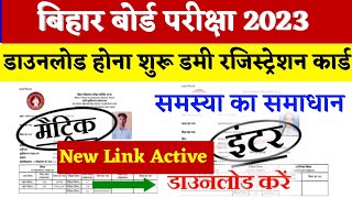 Bihar Board Matric Inter Dummy Registration Card Download 2023  Bseb 10th 12th Dummy Registration