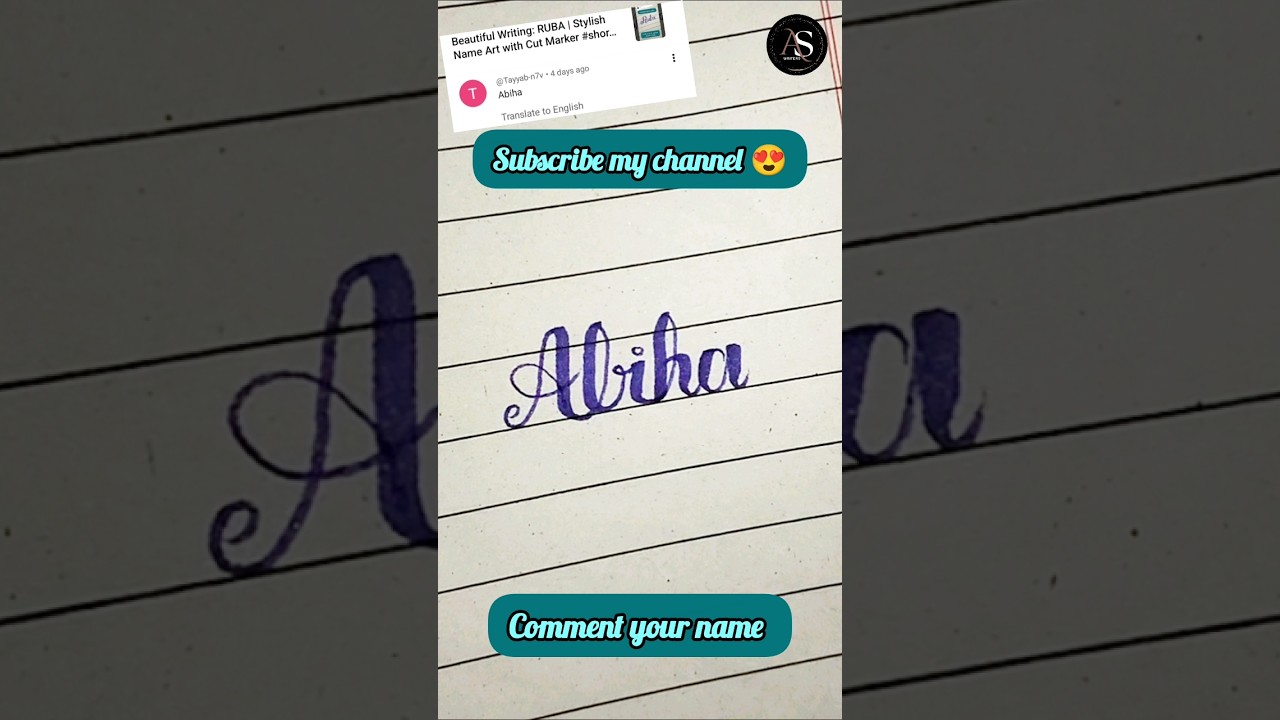 How to write "ABIHA" in stylish writing 