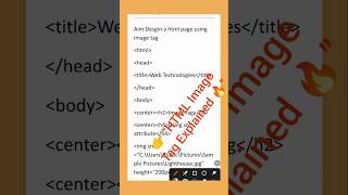 HTML Image Tag with Attributes | Experiment-6 | 👉 “How to Add Images in HTML?” #WebTechnologies