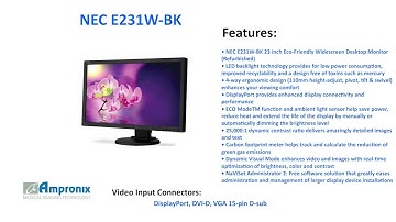 NEC E231W-BK 23 inch Desktop Monitor Sales | Service | Repair | Exchange | Replacement