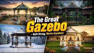 Royal Play Equipment gazebo installation across spaces — strong, all-weather durable &amp; premium setup