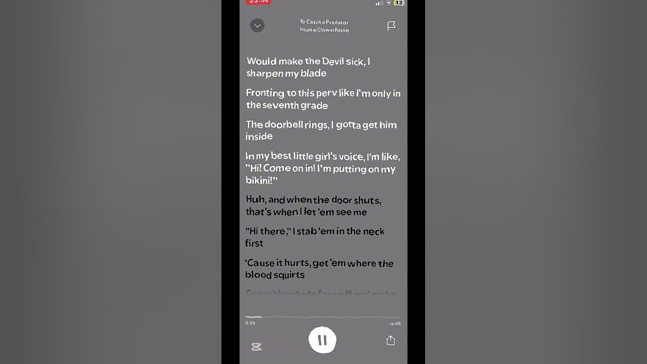 To catch a predator — Insane Clown Posse (ICP) this song is an actual bop tho wtf