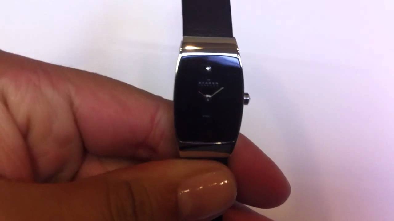 Skagen Denmark Women\'s‎ Black Stainless Steel Leather Strap Watch 271SSLB Skagen Women main image 3
