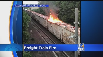 Freight Train Fire In Mansfield Causes Commuter Rail Delays