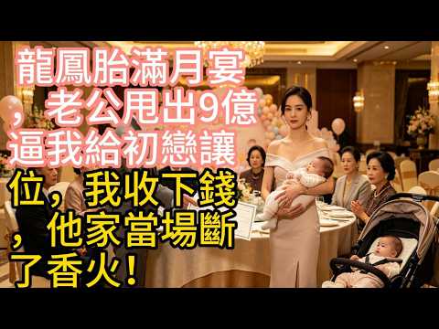 龍鳳胎滿月宴，老公甩出9億逼我給初戀讓位，我收下錢，他家當場斷了香火！