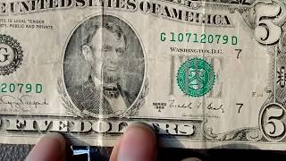 $5 bill ( it's Lincoln not Jefferson  Memorial ) !!!