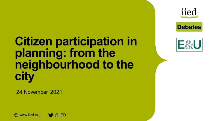 Citizen participation in planning: from the neighbourhood to the city