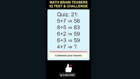 Math Brain Teasers: IQ Test & Challenge? #mathquiz #mathpuzzle