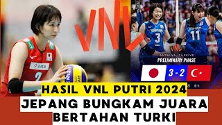 Hasil Pertandingan VNL 2024  Jepang Vs Turki