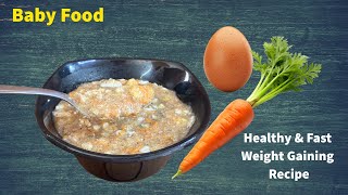 Baby Food / Healthy & Weight Gain Baby Food Recipe | Ragi, Carrot, Egg & Sooji Mix for 8+ Months