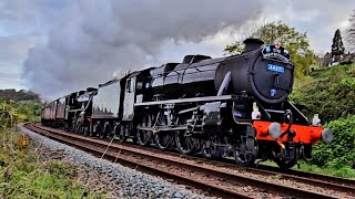 Two Black 5 Steam Locomotives in the Stroud valley