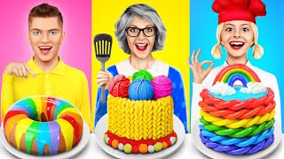 Me vs Grandma Cooking Challenge | Extreme Cake Decorating by YUMMY JELLY