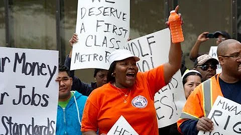 Union Workers Protest at Rep. Frank Wolf's Press Conference