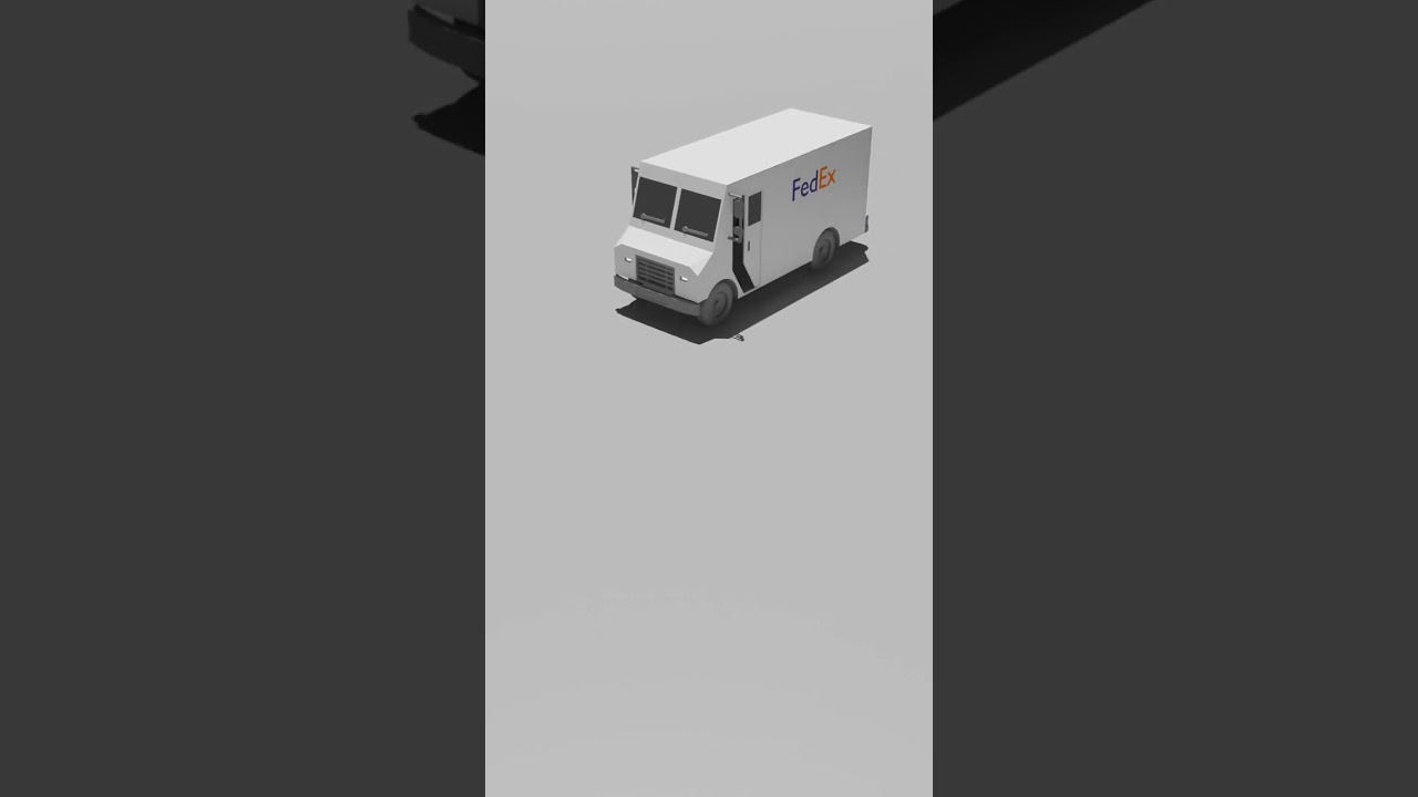 Low Poly FedEx Delivery Truck