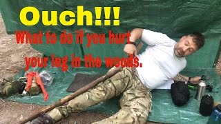 how to make a leg splint in the woods.