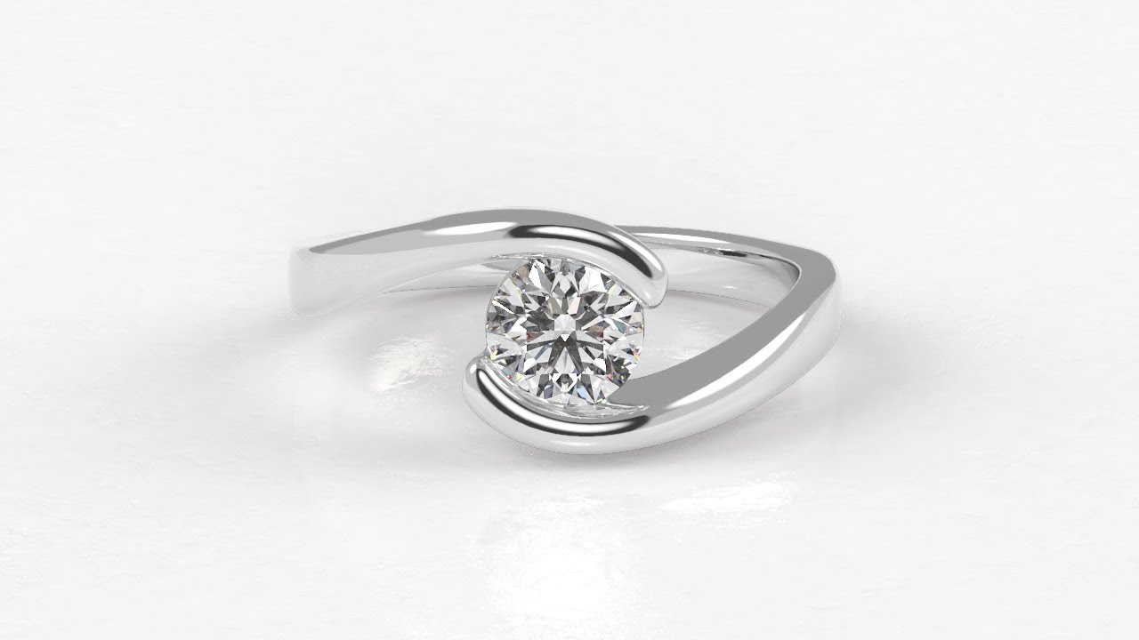 SB0043 Custom Made Solitaire diamond engagement ring Bespoke Diamonds