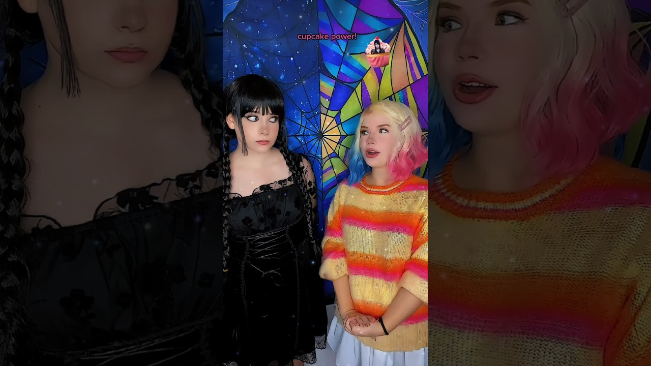 Cupcake power! | Wednesday Addams & Enid Sinclair@nikkihatsunecosplay#cosplay