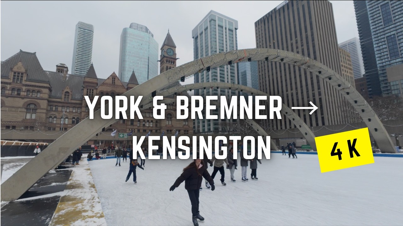 Toronto 🇨🇦 Walking Tour | York & Bremner to Kensington Market via Nathan Phillips Square, 4K
