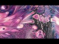 Acrylic pouring/fluid artwork, best ever split Gemini pour and balloon rolling and kissing
