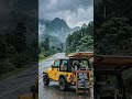☕ Rainy Coffee Truck by the Mountains 🌧️🚙 #raininthemountains #rainoundforsleep #relaxingnature