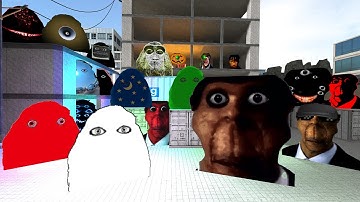 Nextbot ANGRY MUNCI FAMILY and OBUNGA SQUAD is After Me in GMod - Can I Escape the Madness?
