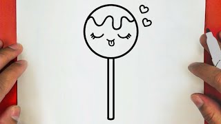كيف ترسم مصاصة كيوت وسهلة خطوة بخطوة / رسم سهل / تعليم الرسم للمبتدئين || Cute Lollipop Drawing