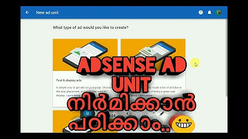 How to create an Adsense Ad unit , malayalam