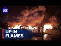 Four boats sink after mystery blaze at Hillarys Boat Harbour | 9 News Australia