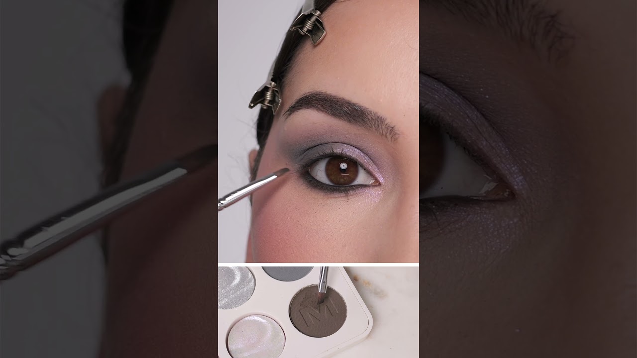 Gray Smokey Eyeshadow look using the Morphe Cyber Chrome Eyeshadow Palette 